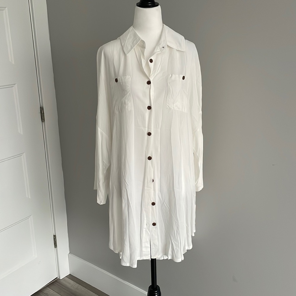 Cupshe White Shirt Dress 🏝